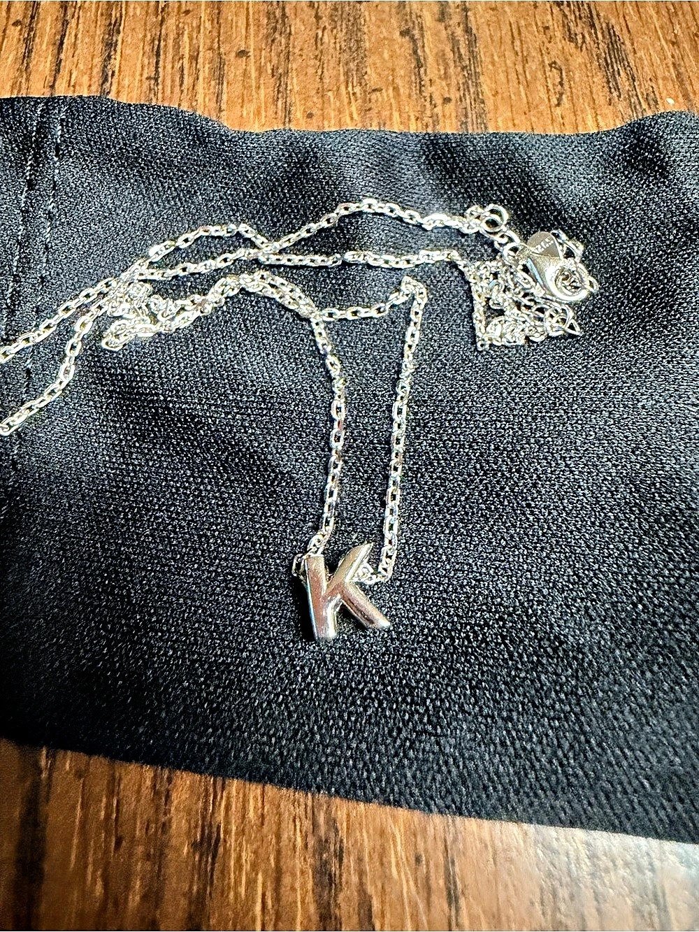 ChicSilver Initial K Pendant Necklace in Silver Like New